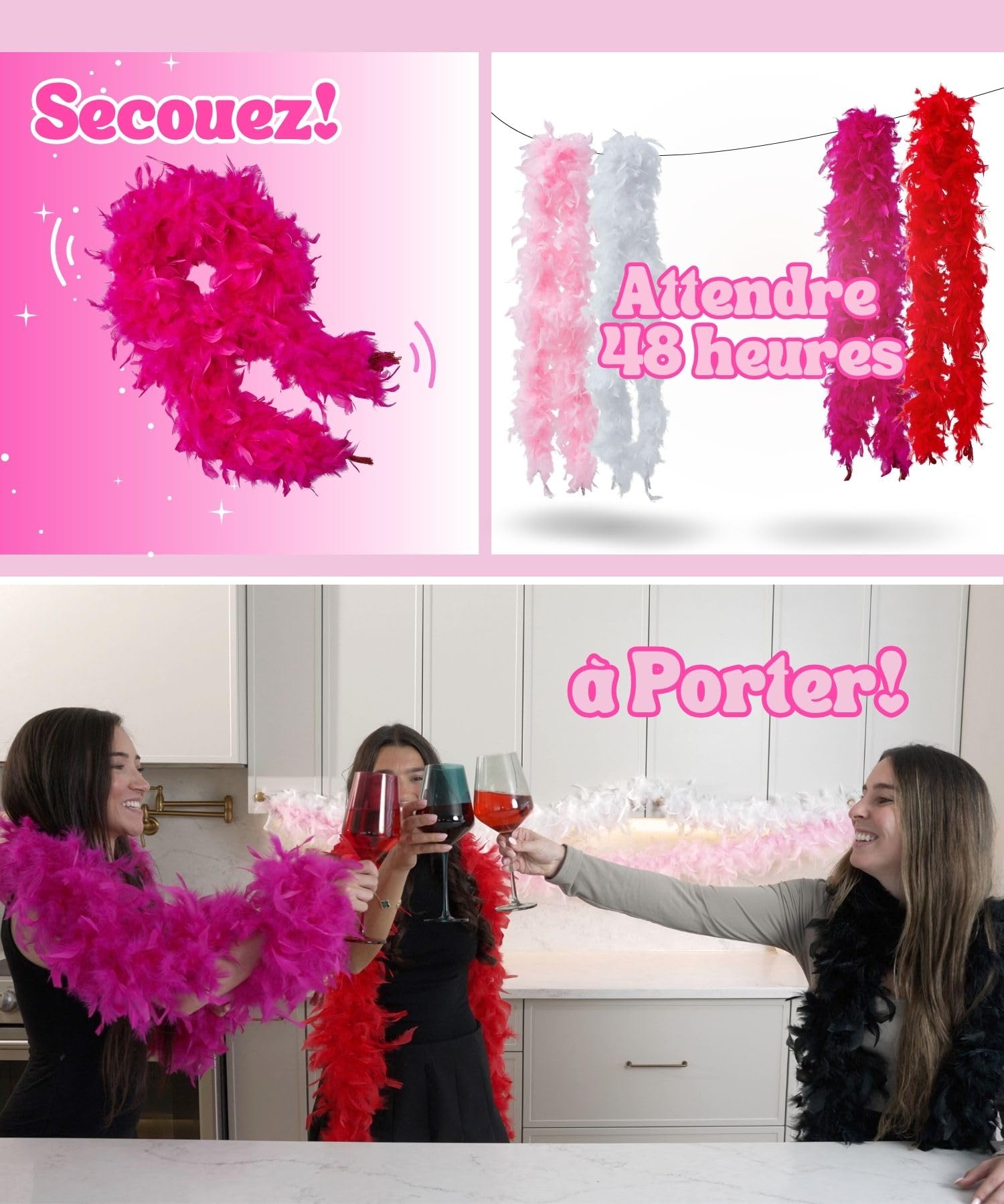 Runesol Boa plume, 50 grammes de plumes de dinde, 1,8 mètres, Boas rouge pour soirée, fêtes, déguisements, accessoires festival, fierté, marches LGBT
