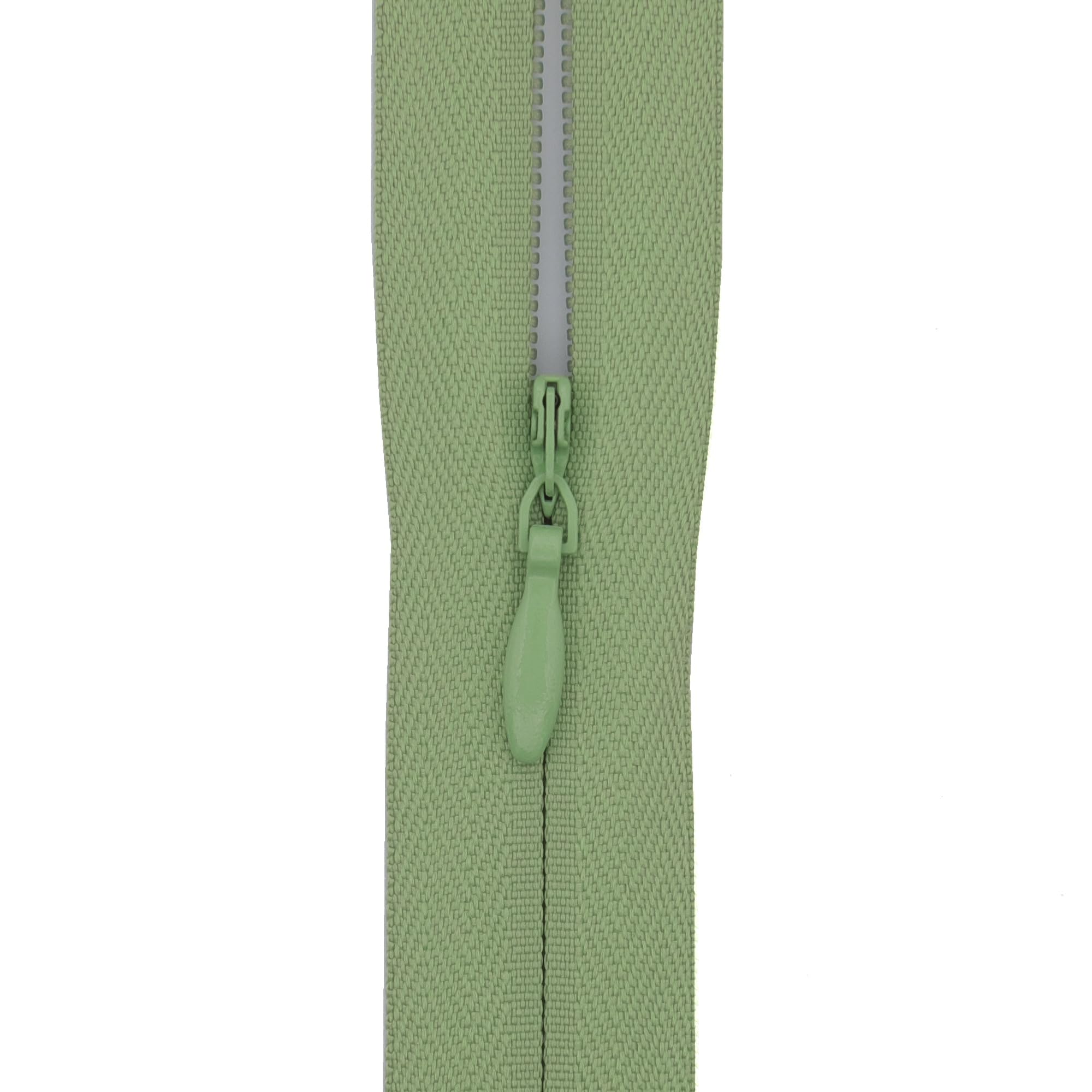 #3 Invisible Zip 20 Inch (51cm) –with Woven Tape for Gowns, Floor Cushions & Upholstery - Professional Hidden Nylon Zips for Dressmaking & Soft Furnishings - 5 Zips (Pistachio Green)