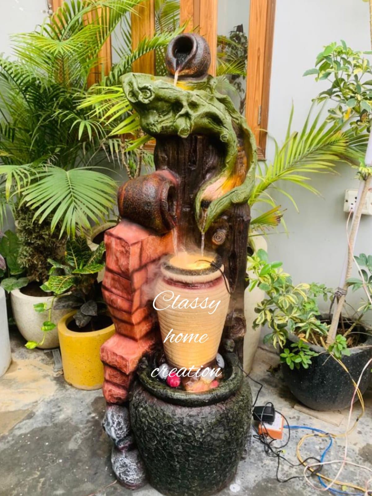 Classy Home Creation Big Size Water Fountain 4 FEET for Home, Office, Living Room, Bedroom, Garden Decor| Unique Water Fountain for Office Decor and Garden Decor-image-12