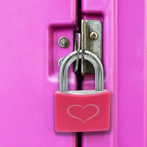 Miniatura 6 de Paquete de 2 candados rosa con 3 llaves, cerradura de casillero con cuerpo de bloqueo de aluminio de 1-916 pulgadas (1.575 in) de ancho, candado con