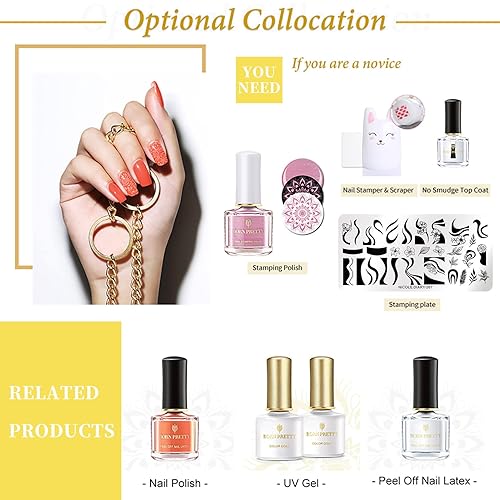 Miniatura 6 de Plancha de imagen con moldes de estampas para Nail Art por Born Pretty