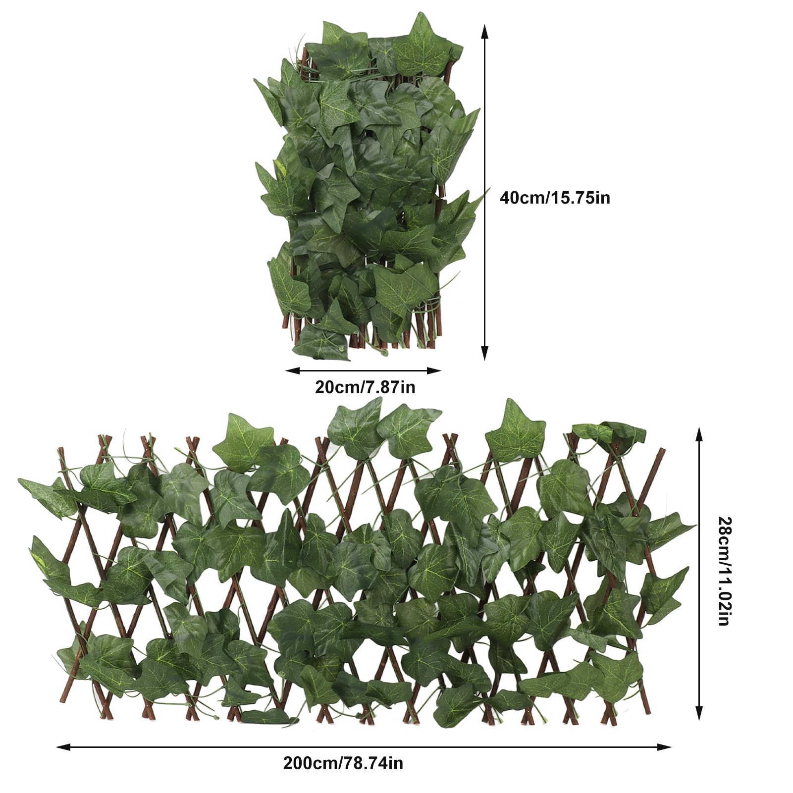 Clôture Extensible En Lierre Artificiel - Brise-vue Jardin Terrasse Balcon - Feuilles Vertes Réalistes