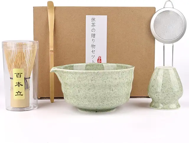 Kit Matcha 5 Pièces avec Bol Matcha, Fouet et Accessoires pour Cérémonie du Thé