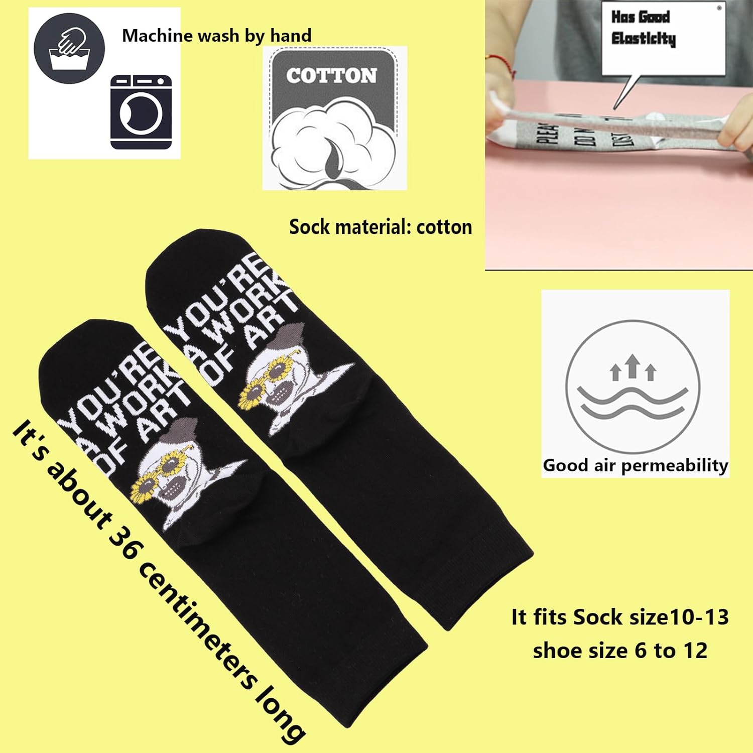 TSOTMO Art Clown Merch Horror Movie Merch Socks for Clown Fans Scary Horror Lovers Gift (US, Alpha, One Size, Regular, Regular, WORK OF ART) - Image 5