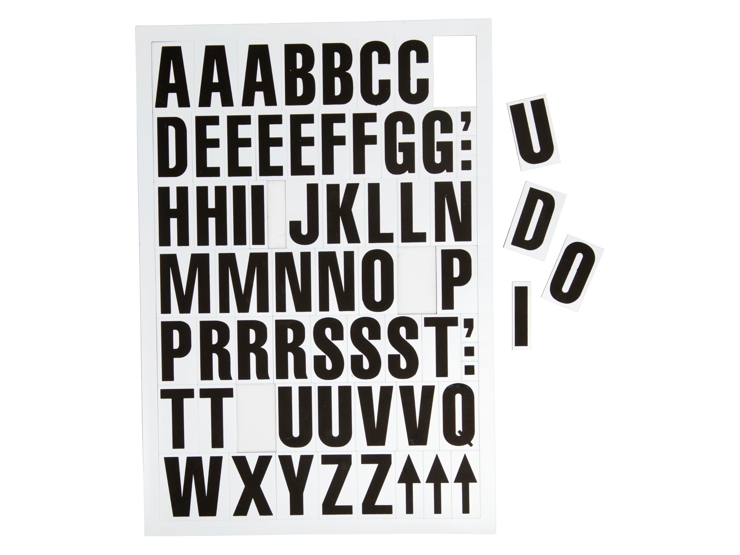 The Workplace Depot A4 Magnetic Letter Tiles and Number Sets, 43mm Tall A-Z and 0-9 Magnetic Letters and Numbers for Labeling (White, Black Text, Letters)