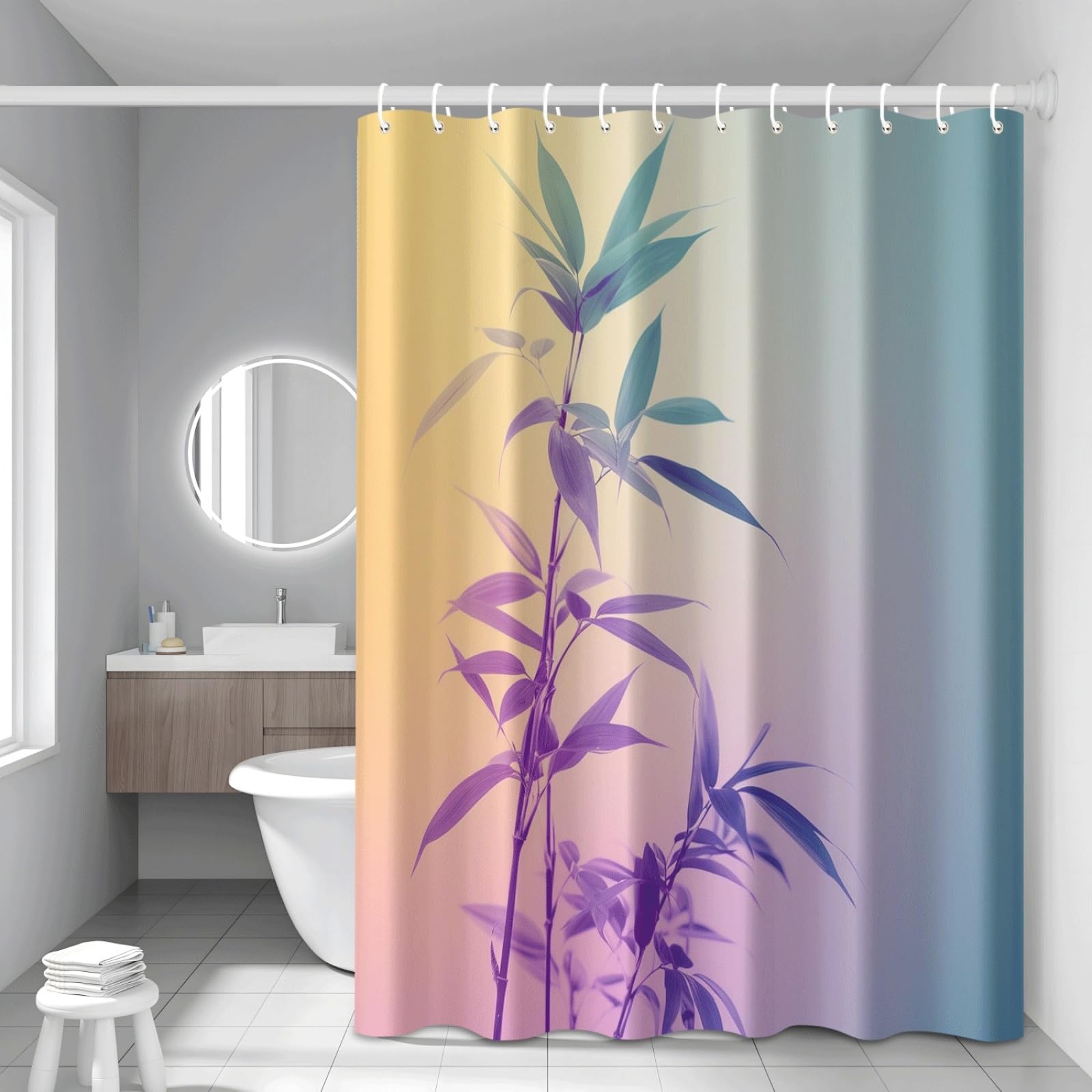 Rideau baignoire salle de bain imperméable de grande taille pour protéger les murs des douches