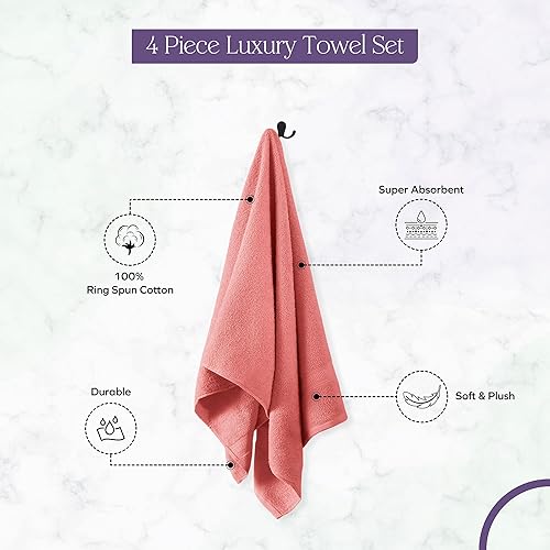 Miniatura 10 de Falari Juego de toallas de baño de alta calidad, 100% algodón hilado en anillo, para hogar, hotel, spa, extra grande, 27 x 54 pulgadas, máxima