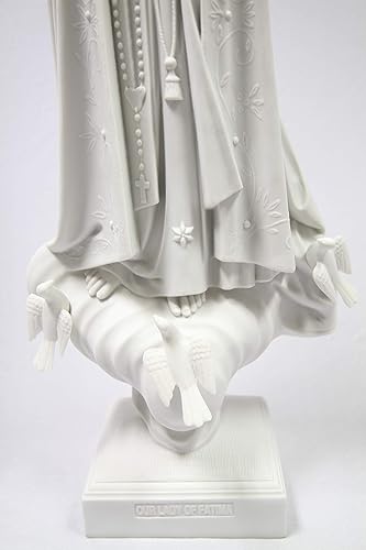 Miniatura 6 de Vittoria Collection 28 pulgadas Nuestra Señora de Fátima con corona de metal joya Virgen María estatua italiana escultura hecha en Italia interior