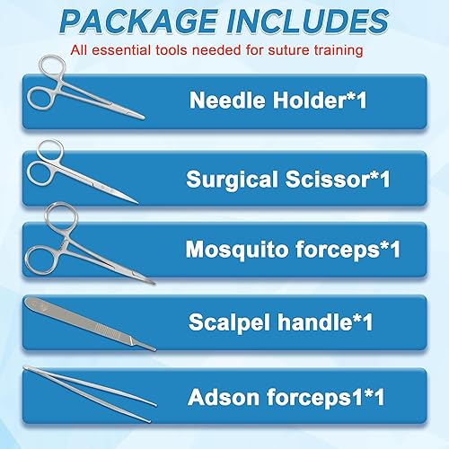 Miniatura 5 de Kit de práctica de sutura Spectabilis para estudiantes de medicina, almohadilla de silicona para cierre de heridas quirúrgicas, suministros