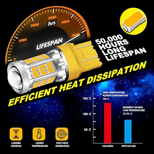 Miniatura 6 de Bombillas LED superbrillantes 7443 7440 T20 de repuesto para luces direccionales delanteras y traseras, 300% más brillantes que las halógenas,