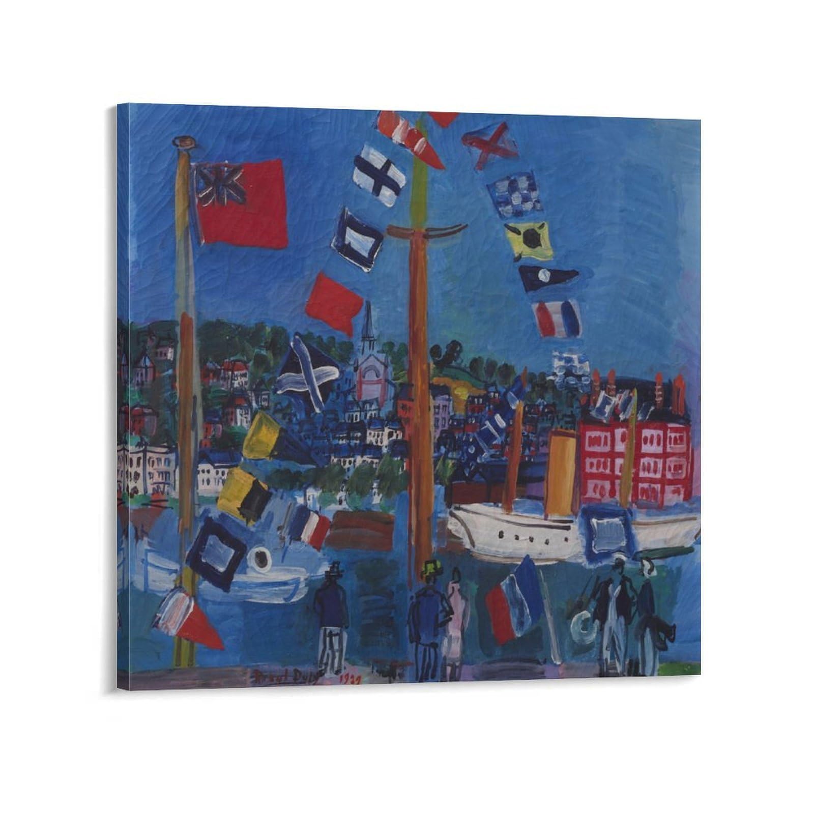 KLAGCBDF Raoul Dufy Le Bassin À Deauville Wall Art Poster Prints Home Decor Picture Canvas Painting Posters 24x24inch(60x60cm)