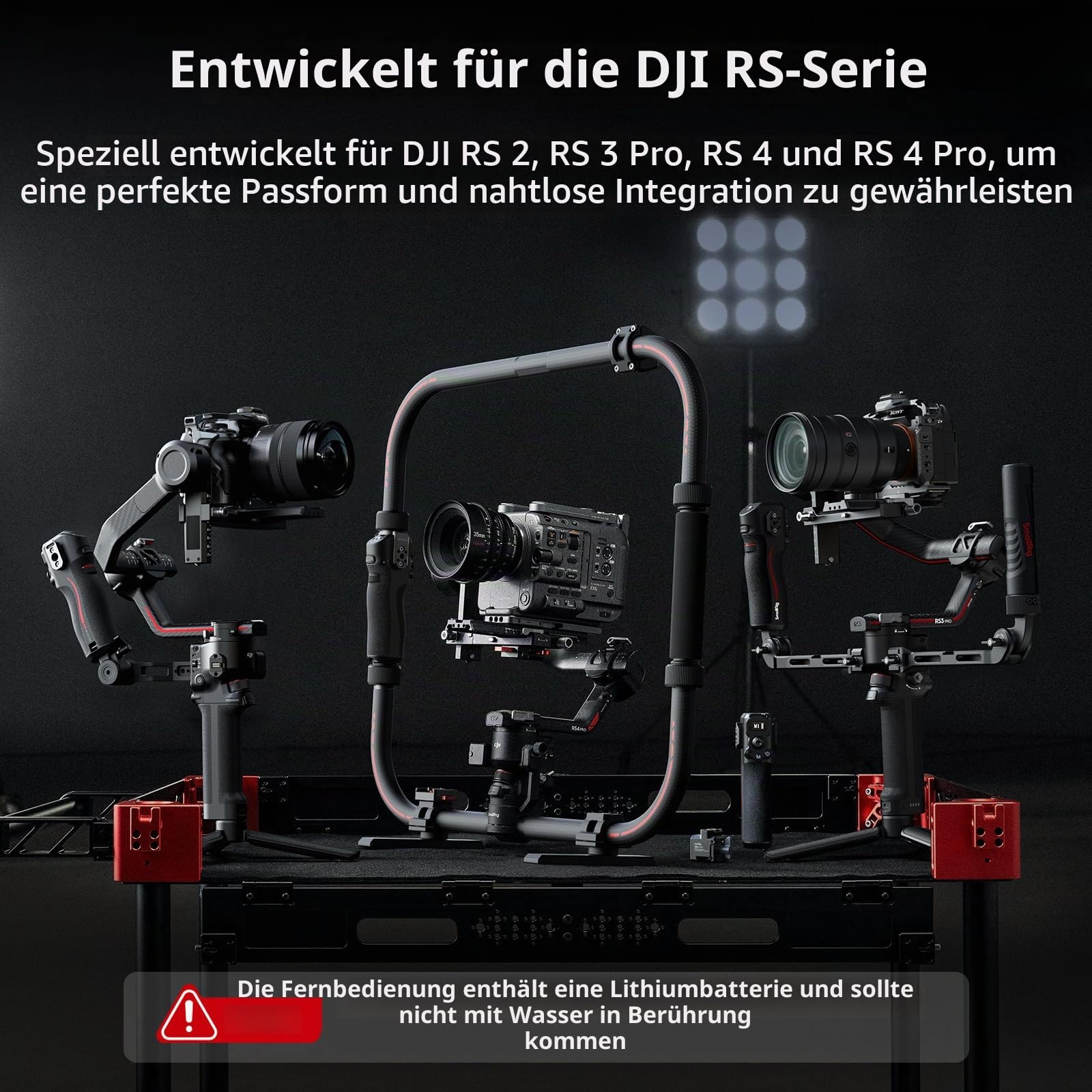 SMALLRIG-Griff mit Follow Focus für DJI RS 2 / RS 3 Pro/RS 4 / RS 4 Pro/RS 5 Gimbal-Stabilisator, Griff mit 1/4"-20 Positionierungslöchern und Einer Cold Shoe-Halterung, Max. Belastung 4,4 lb -4329 | Griff mit 1/4-Zoll-20 Positionierungslöchern und Kaltsc