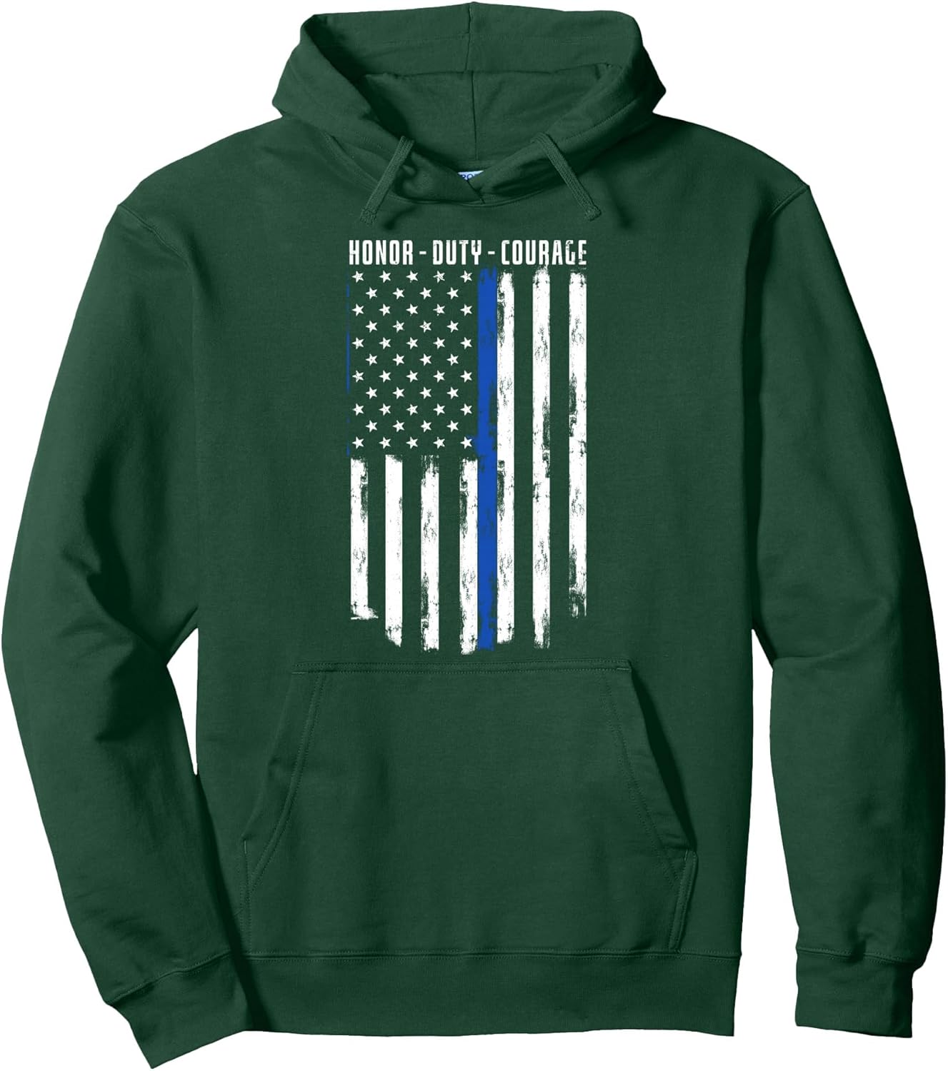 Honor Duty Courage | Thin Blue Line Pullover Hoodie