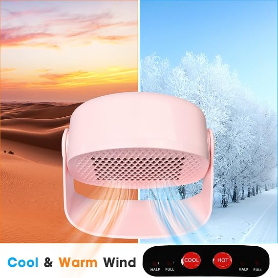 Rotatable Air Nail Dryer, 600W Warm & Cool Wind Blower Dryer for Regular Nail Polish, Multifunctional Nail Polish Fan Blow Dryer for Both Hands and Feet, Home and Salon Use No Harmful (Pink)