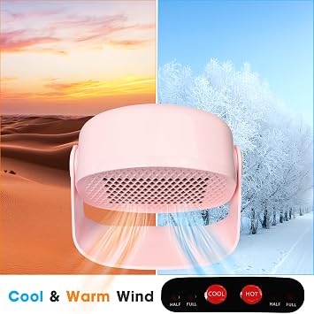 Rotatable Air Nail Dryer, 600W Warm & Cool Wind Blower Dryer for Regular Nail Polish, Multifunctional Nail Polish Fan Blow Dryer for Both Hands and Feet, Home and Salon Use No Harmful (Pink)