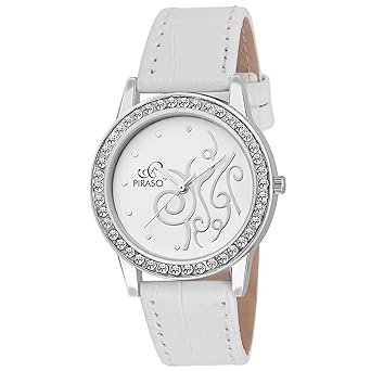 Piraso Analog White Dial Womens Watch-9120