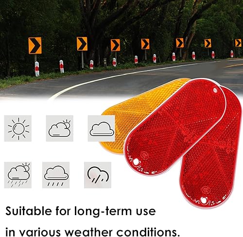 Miniatura 21 de smseace Paquete de 15 reflectores de seguridad rojos – Remolque autoadhesivo, coche, RV, motocicleta, coche, autobús reflectores