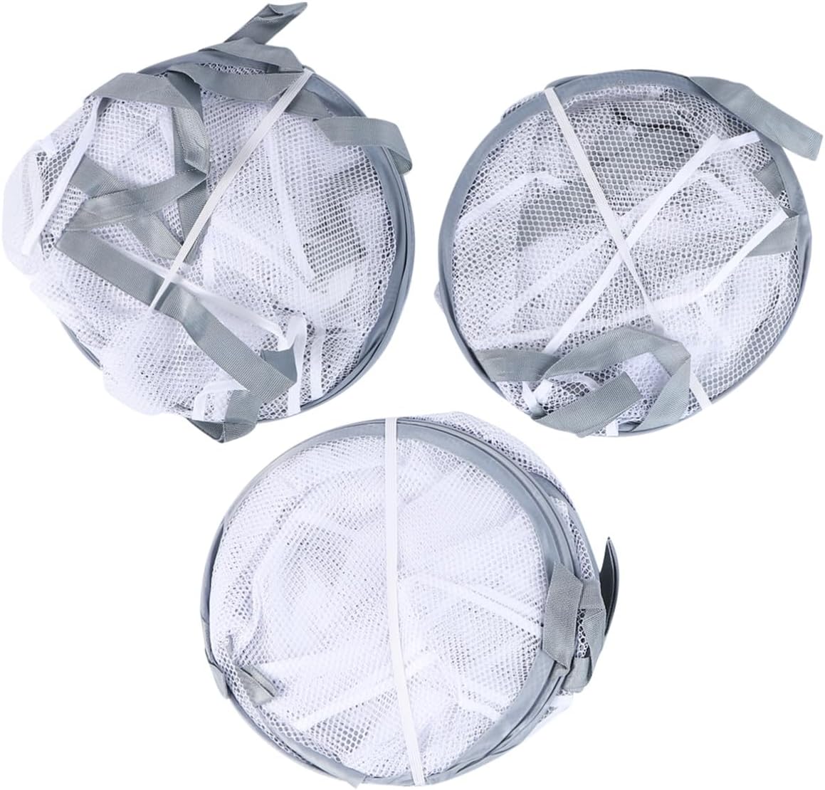 3pcs Clothes Drying Basket Set with Socks and Sweater Mesh Nets, Household Clothes Tuck Net for Indoor Balcony Laundry Storage