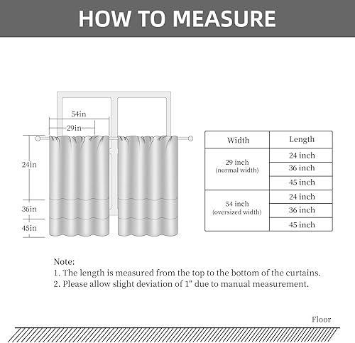 Miniatura 6 de MIULEE Cortinas traslúcidas blancas de 24 pulgadas de largo, cortinas para ventana de cocina sobre el fregadero, cortinas pequeñas cortas con