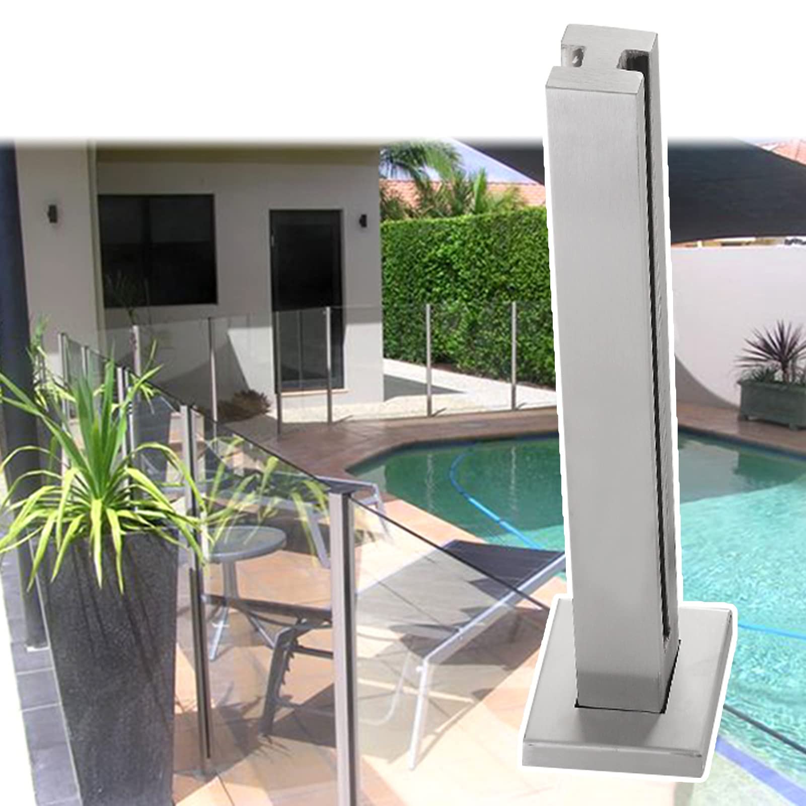 Poteau de serrage de clôture réglable 85-110 cm en acier inoxydable pour balustrade de piscine