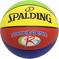 Bola de Basquete Spalding Rookie Gear Infantil, Verde, Azul, Amarelo e Vermelho, Tam. 5