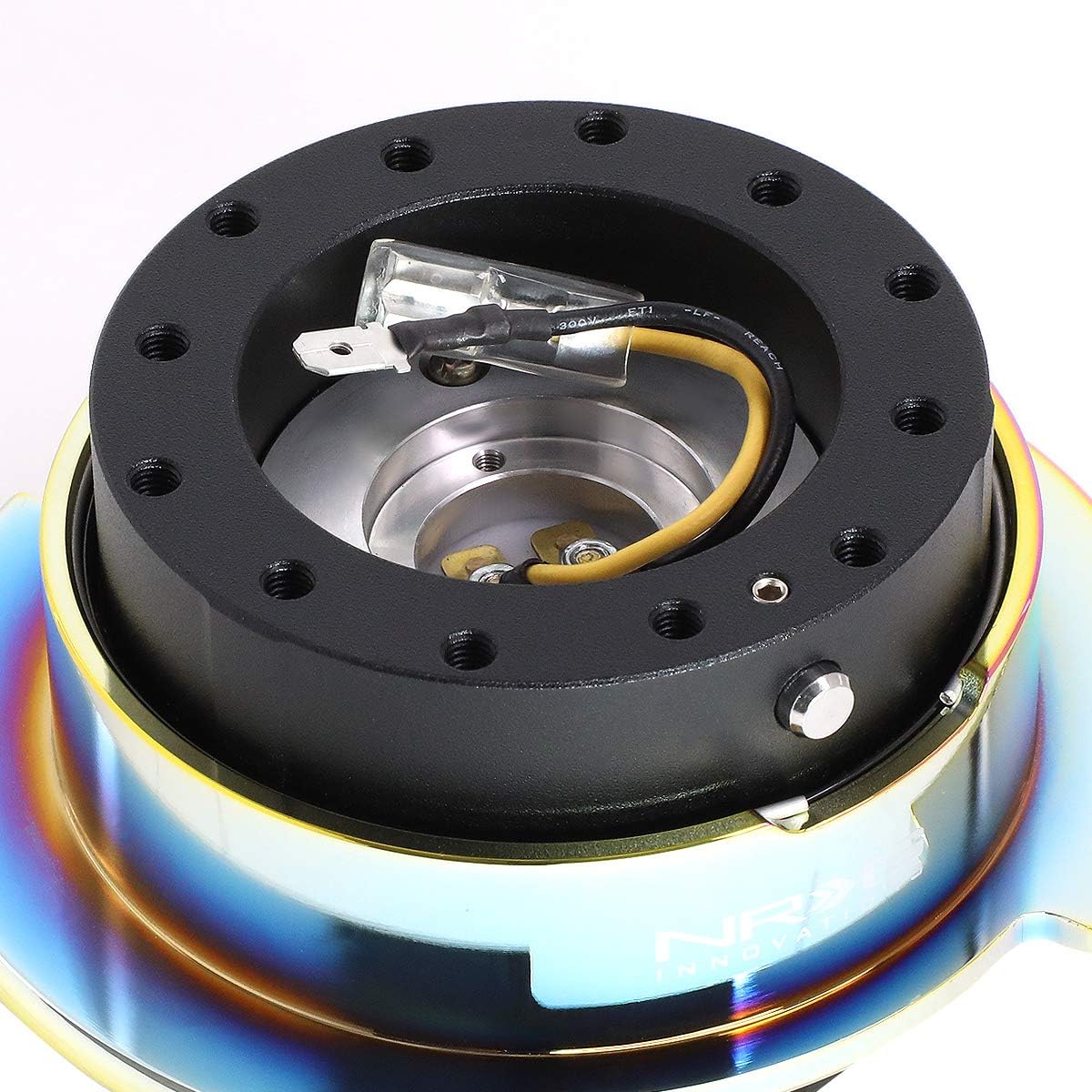 NRG Gen 2.5 Steering Wheel Quick Release Black Body with Neo Chrome NeoChrome Ring SRK-250BK-C/MC