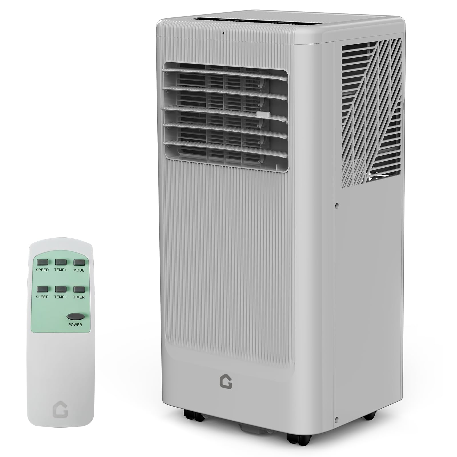 8,000 BTU Portable Air Conditioner- Portable AC Unit for Bedroom up to 350 Sq. Ft, Cooling, Fan & Dehumidifier, Floor Standing Air Conditioner, 24H Timer, Window Kit Included, Black&White Top Cover