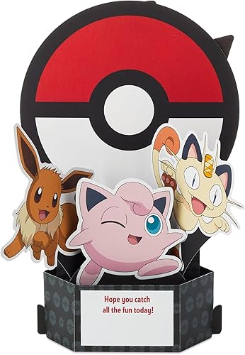 Miniatura 3 de Hallmark Tarjeta de cumpleaños desplegable para niños (Pokémon) Tarjeta 3D de papel Wonder para cumpleaños niño