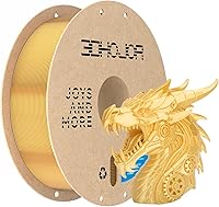 Vista 1 de Filamento PLA Seda Oro, Filamento PLA Seda 1.75mm para Impresora 3D, Carrete de Cartón de 1kg (2.2lbs), Precisión Dimensional +/- 0.03 mm