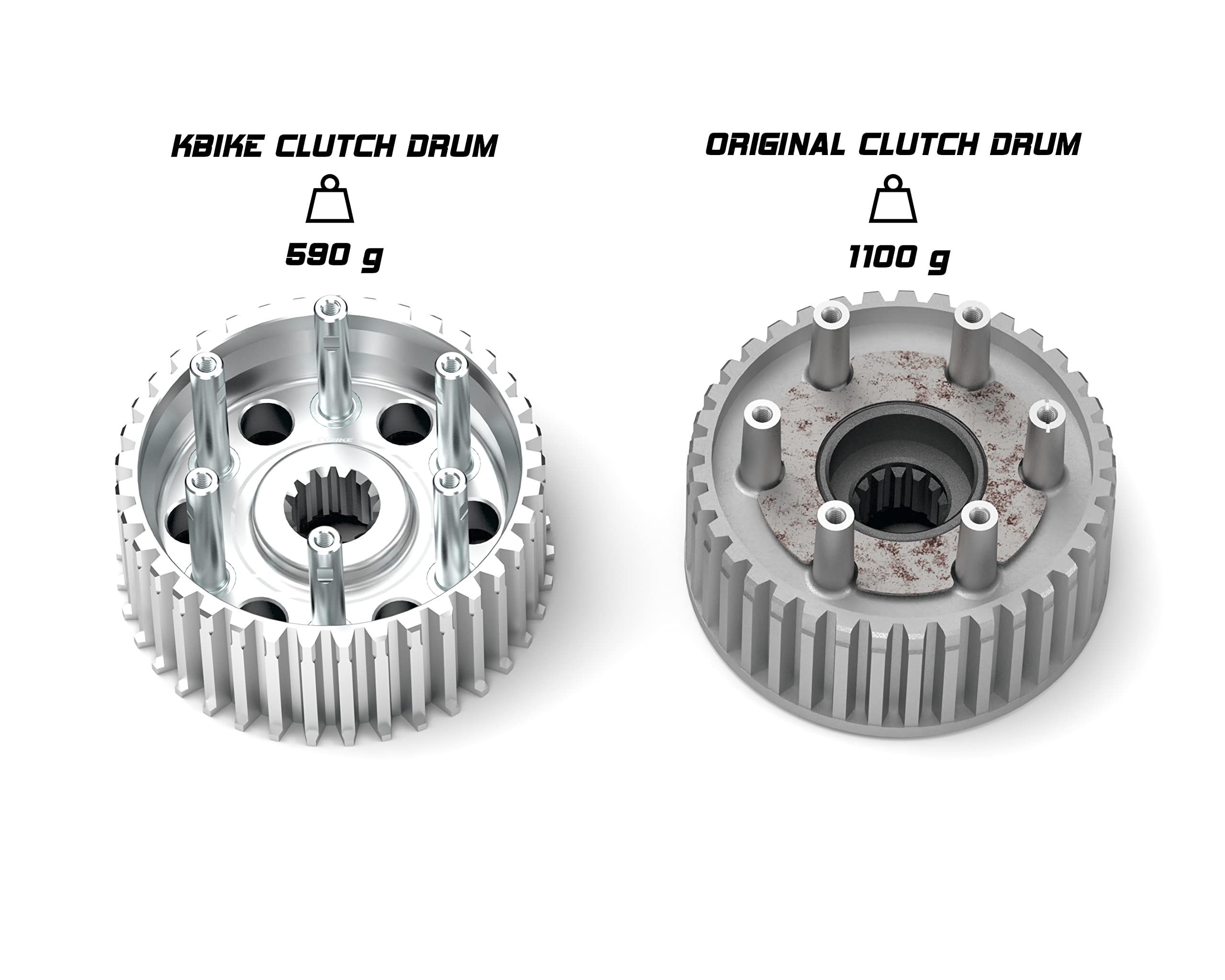 Kbike tamburo frizione per Ducati (Argento)
