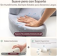 Vista 6 de Momcozy Innovadora almohada de lactancia con valla de seguridad, espuma viscoelástica firme y elástica, soporte ergonómico estable y comodidad