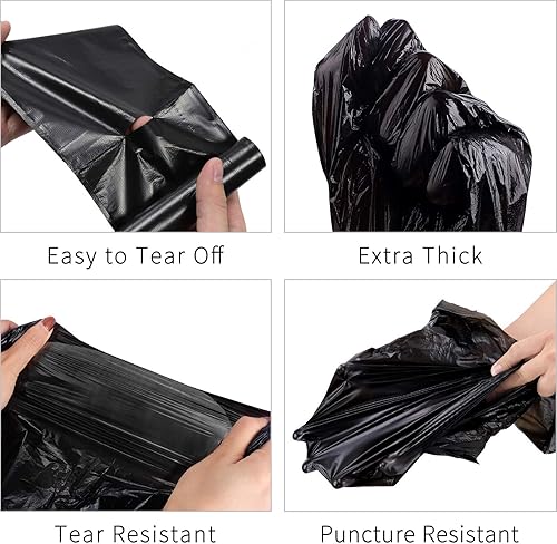 Miniatura 4 de PetsHome Bolsas de basura, bolsas de basura, 160 unidades de 6 galones extragruesas a prueba de fugas, bolsas de basura para papeleras para el hogar
