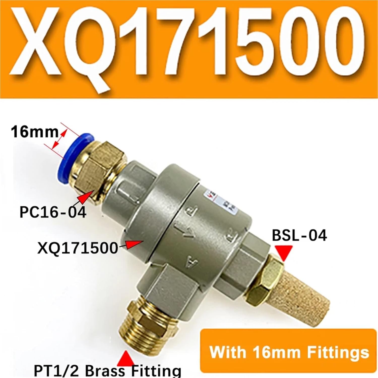 1pcs Exhaust Valve XQ170600/XQ171000/XQ171500/XQ172000/XQ172500 Quick Exhaust Valve Cylinder Quick Exhaust Valve(1 Protective Sleeve)