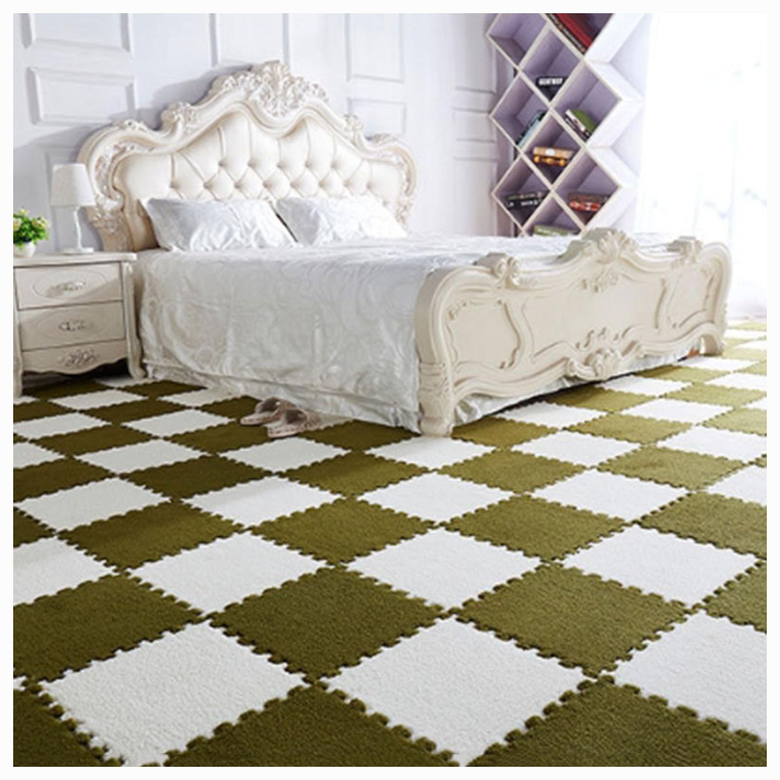 Tapis en mousse épais et emboîtables lot de 24 dalles bicolores 30cm