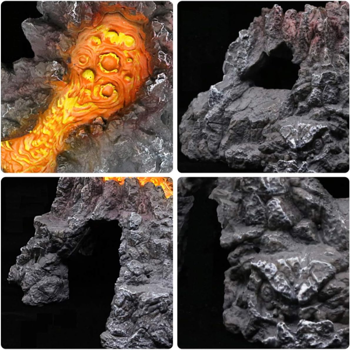 S-Lifeeling Tank Decoration Volcano Landscape View Tank Ornament Volcanic Stone Fish Tank Aquarium Decorations