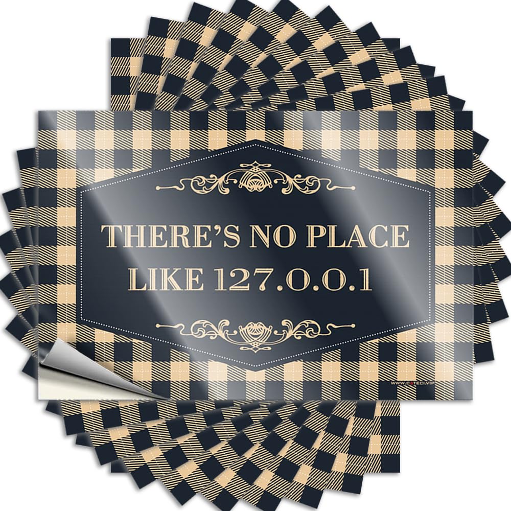 Funny Bathroom Decor, Decal Funny Water Quote Stickers, Scented No Residue Decals for Luggage | Surf Party Favor Custom There’s No Place Like 127.0.0.1(6X9CM)