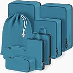 Compression Packing Cubes, Lumesner 8 Set Travel Packing Cubes for Carry on Suitcases, Compression Suitcase Organizers Bag Set & Travel Cubes (8-piece, Pink)