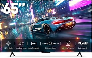 iFFALCON 65U85 65-Inch Mini LED QLED 4K Smart TV: 144Hz Gaming, 1000 Nits HDR, Dolby Atmos, 288Hz DLG (2025 Model)