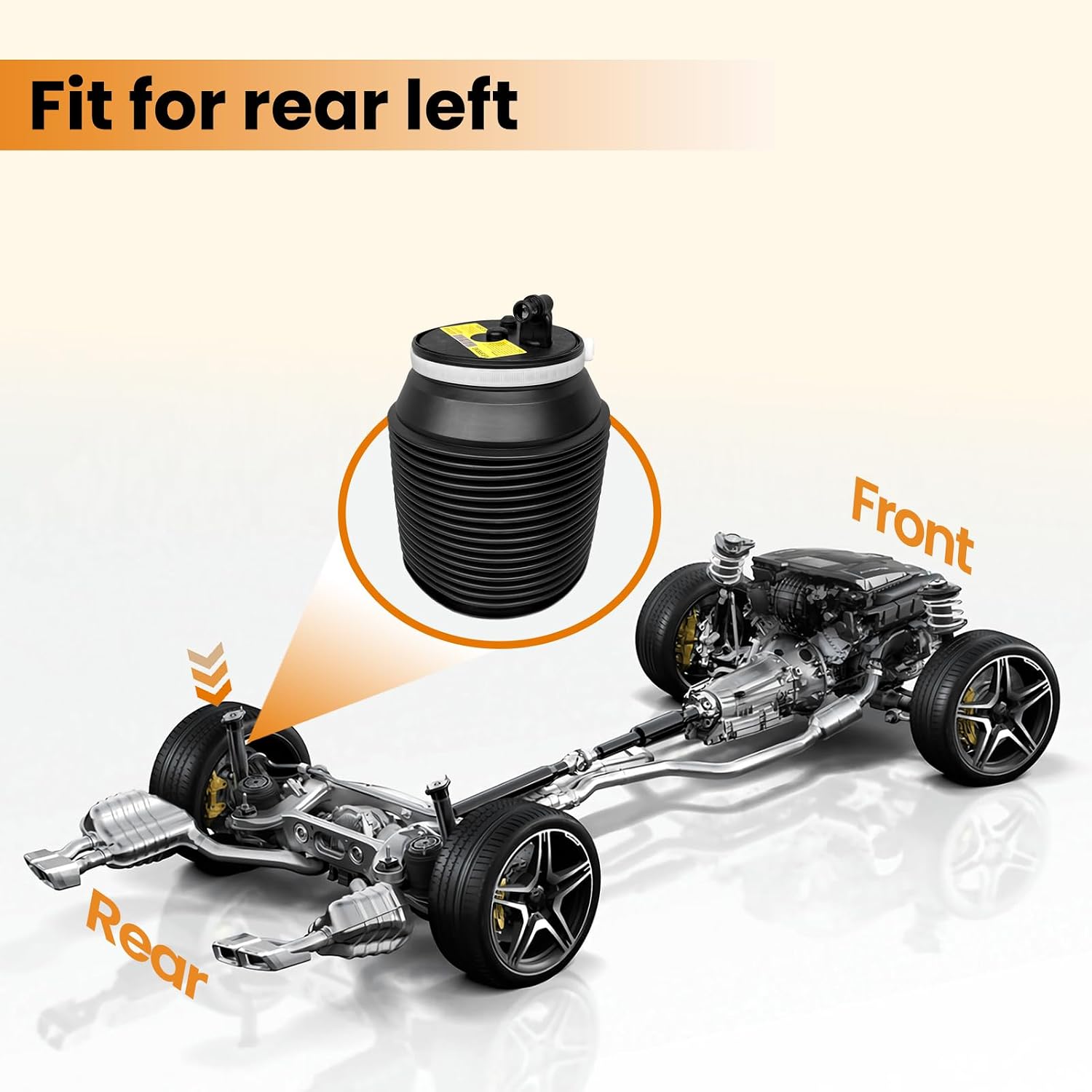 MILLISEC Rear Left Air Spring Bag Compatible with 2010-2018 Toyota 4Runner/Land Cruiser Prado/Land Cruise and Lexus GX460 Car Springs OEM Replace# 4809060010