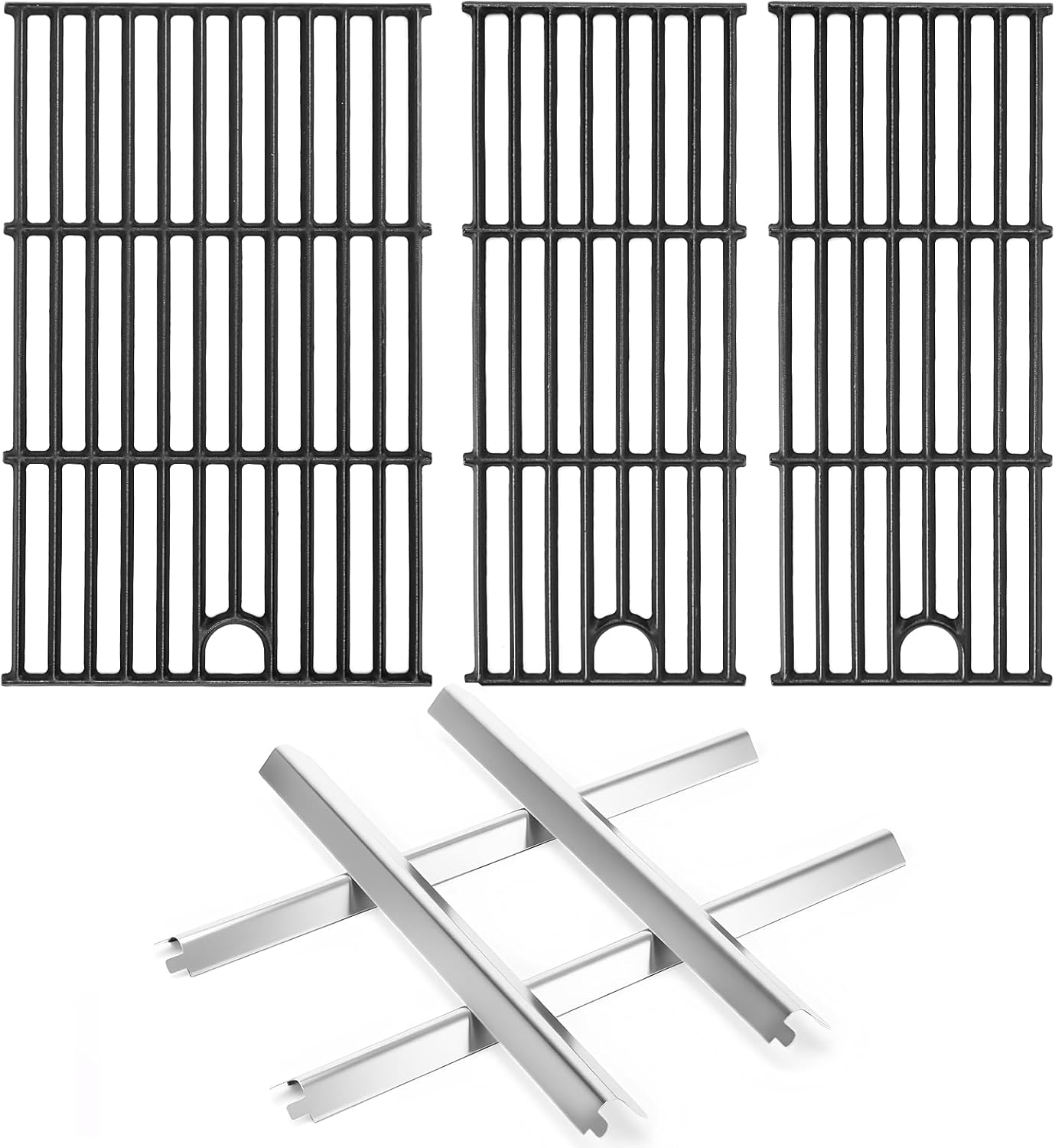 Hisencn Grill Parts for Charbroil Performance 463365021 463365522 463366022, 4 Burner 463353521,463353021, 463352521 Gas Grill, 15.5“ Heat Plate & 17 Inch Grill Grids Kit for Char-Broil