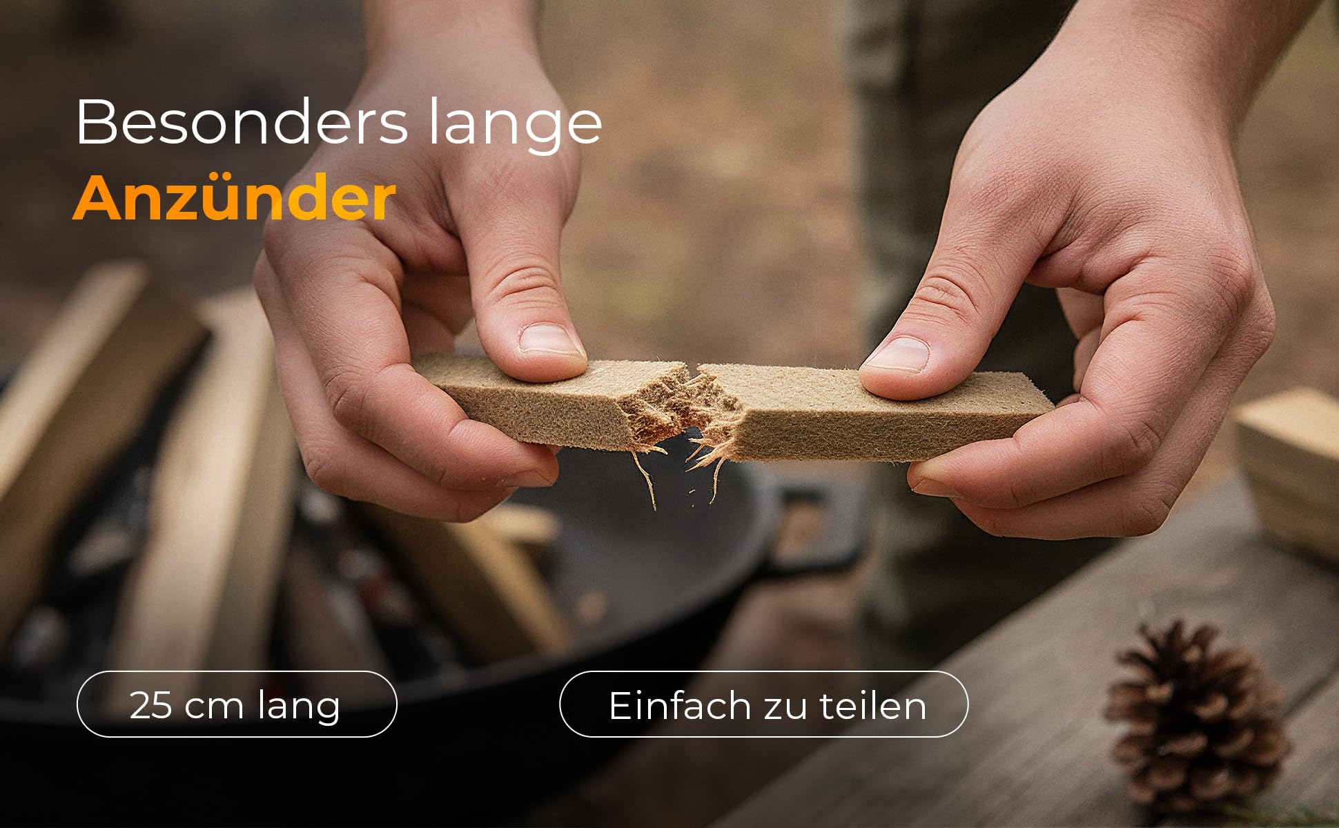 400x Silver Fidibusse - natürliche Kaminanzünder aus Holzfaser & Naturparaffin - saubere, geruchsfreie Verbrennung - Lange Brenndauer - für Kamin, Ofen, Grill & Lagerfeuer geeignet