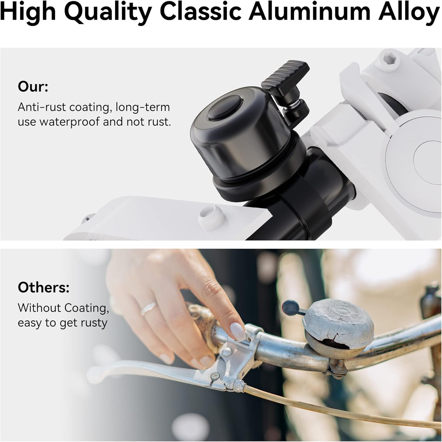 classic bike bell for apple airtag airtag holder hidden in the bell waterproof aluminum holder airtag bike mount fits 0 82 to 0 9 inch bicycle han