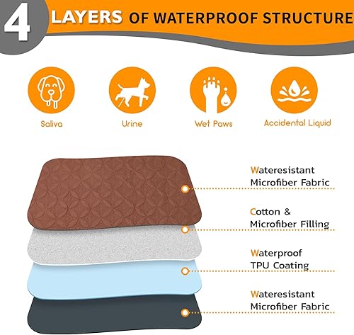 Miniatura 2 de Paquete de 2 mantas impermeables para perros grandes, fundas de sofá para mascotas, protegen los muebles de la cama, sofá, mantas suaves y