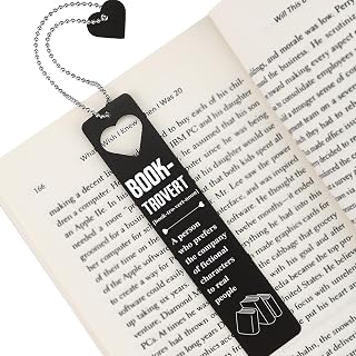 Funny Definition Quote for Introverted Readers, Stainless Steel Black Metal Gift for Book Lovers Women Teens Bookworms BookTok Fans Fiction Addicts Reading Humor LCS-BM-P19