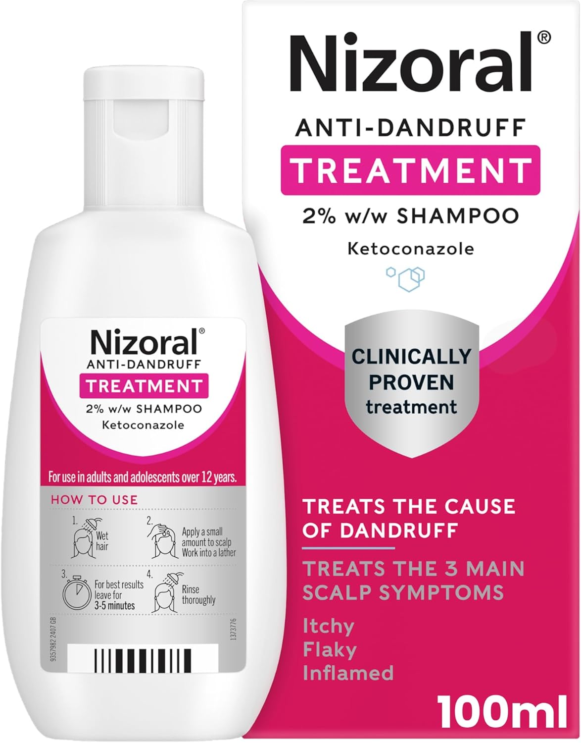 Nizoral Anti-Dandruff Shampoo with Ketoconazole, 100ml