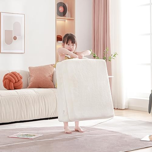 Miniatura 8 de Colchón plegable para niños, lavable para niños pequeños, tapete triple plegable para siesta para dormir, guardería, sofá cama con bolsa de