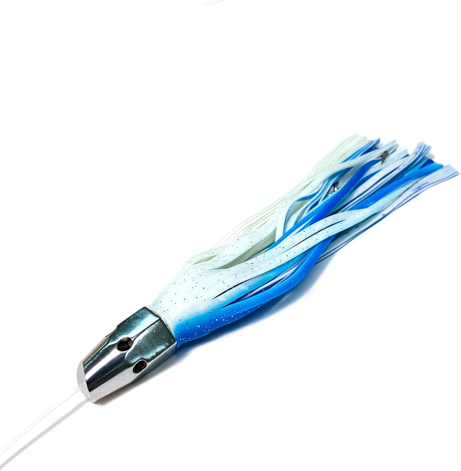 10" Blue and White Slant Head Fully Rigged Fishing Lure