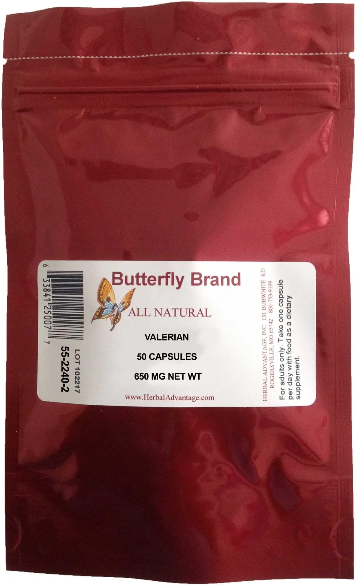 Valerian Root Capsules 650mg Bag of 50