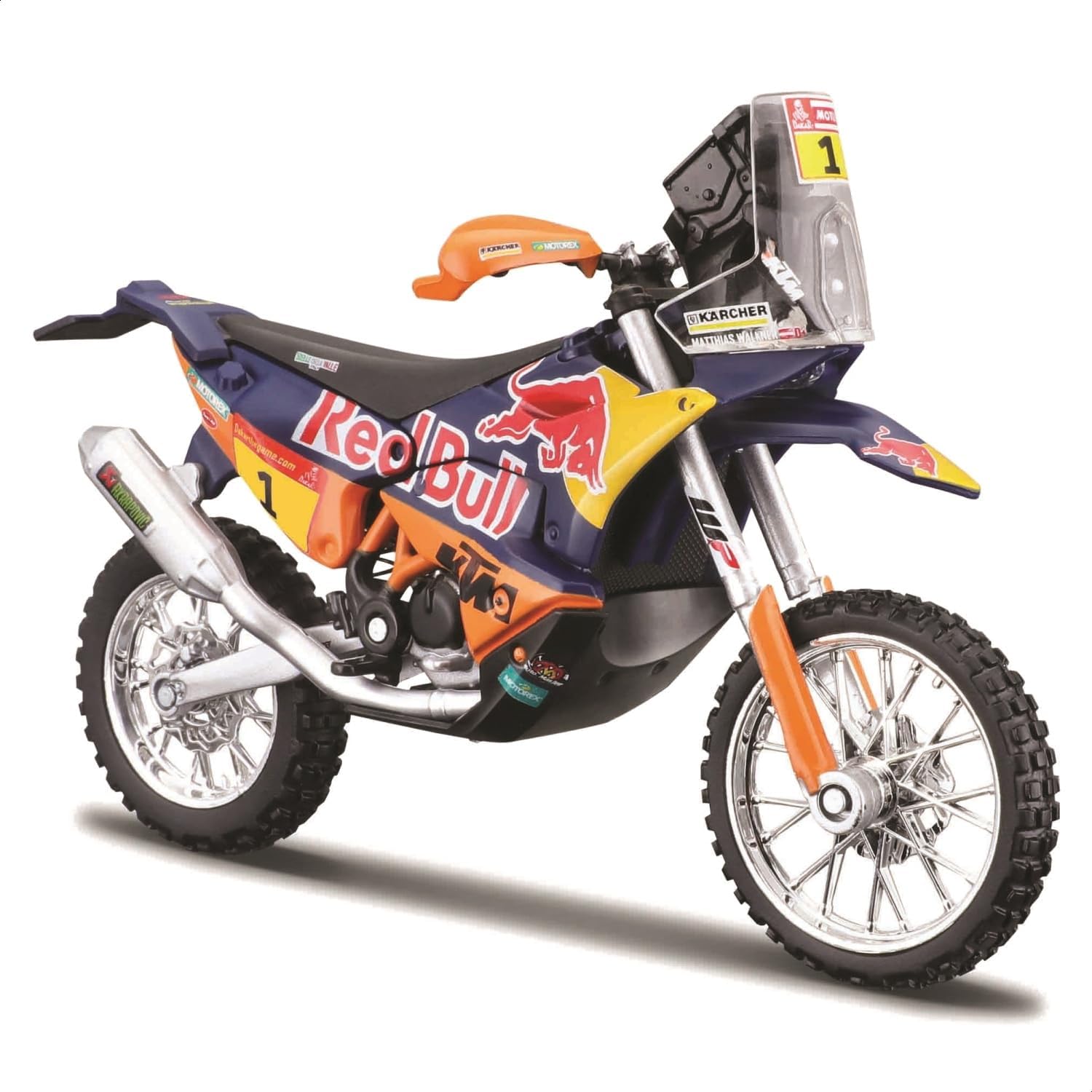 Bburago WRB KTM 450 RALLY FACTORY EDITION Motorbike (2019) PRICE - Skala 1:18 - Niewiarygodna szczegółowa replika odlewu kolekcjonerski model motocyklowy, dopasowane wzory i kolory
