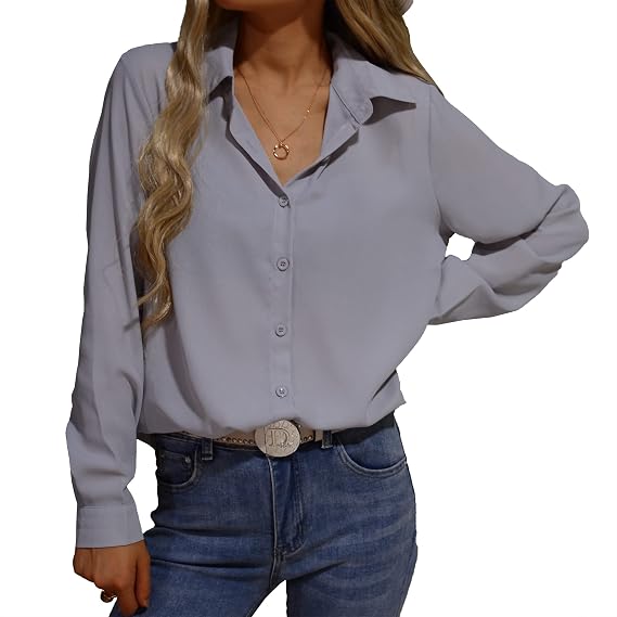 S7 Women's Button Down Shirts Long 